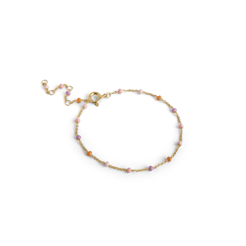 Enamel Lola bracelet - blush in gilded silver