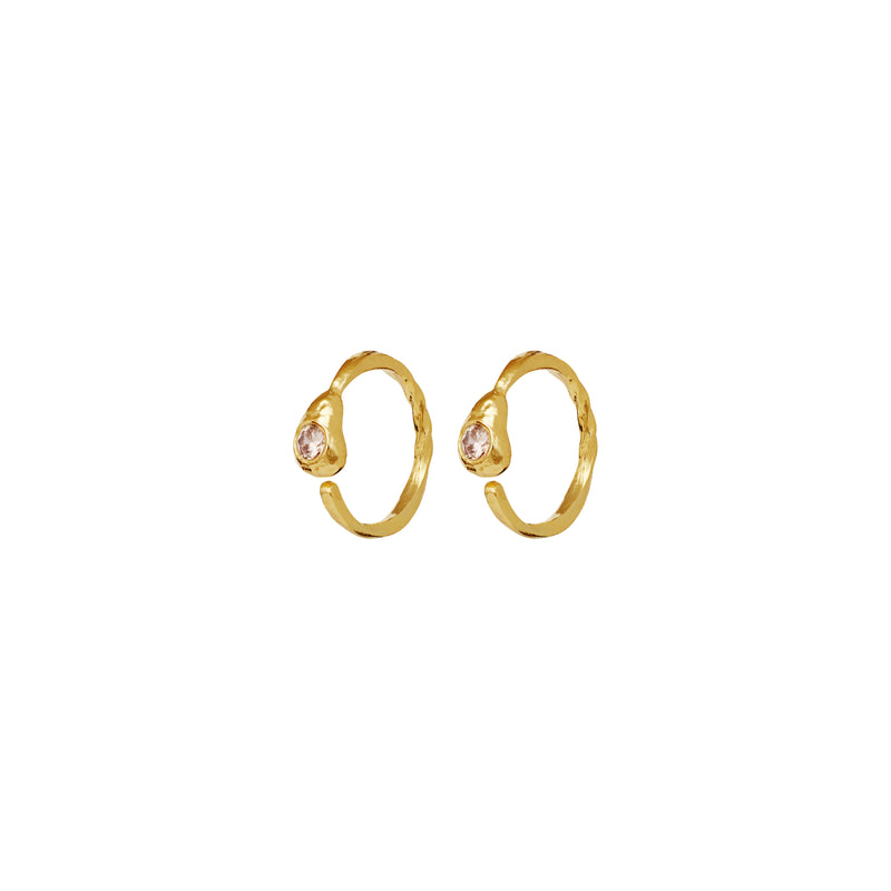 Moonstone Beth Hoops - 18kt Gold Plated Sterling Silver