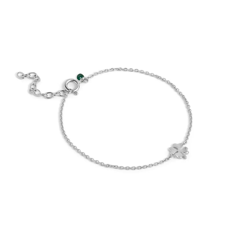 Enamel Four Leaf Clover Armbånd I Sølv
