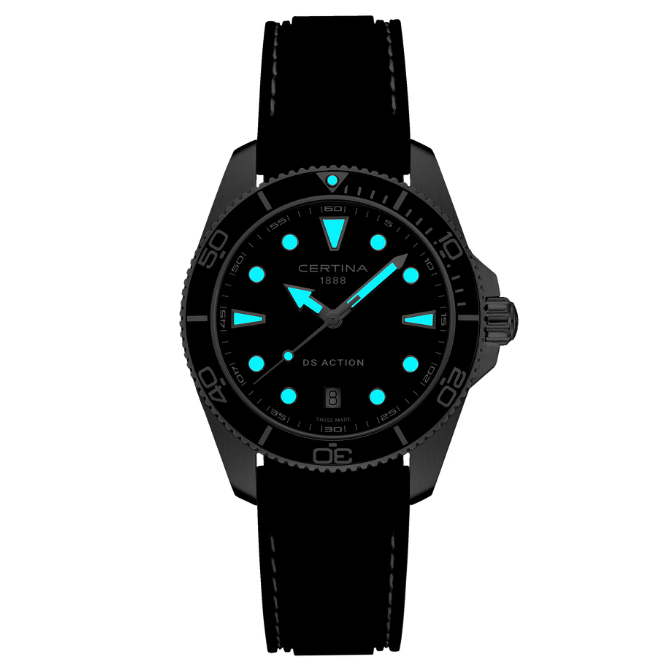 Certina DS Action - 40mm Zwart rubberen band – productafbeelding 3