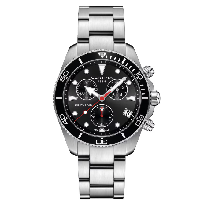 Certina DS Action Chrono - 42mm Zwarte Wijzerplaat – C0484171105100