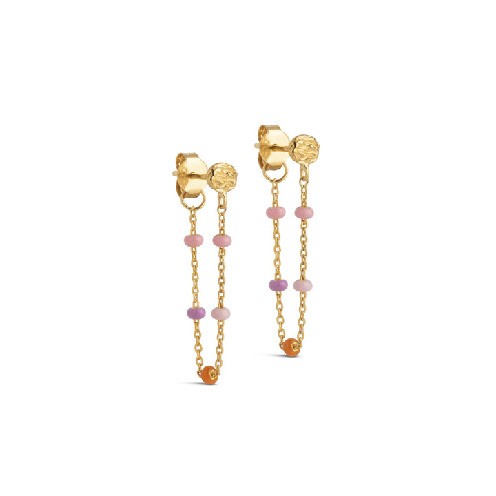 Enamel Lola Earrings - Blush in Gold plated Silver