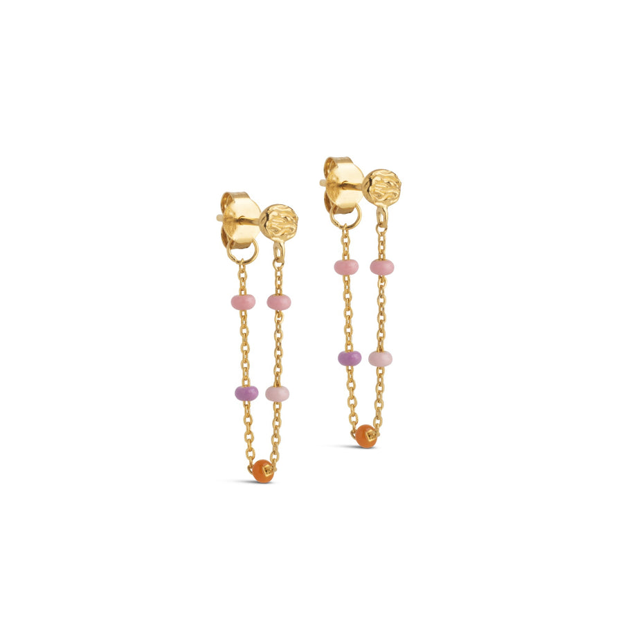 Enamel Lola Earrings - Blush in Gold plated Silver