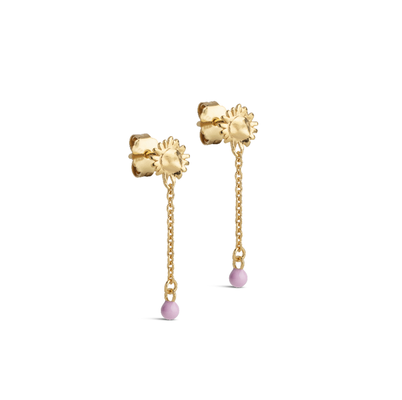 Enamel Sunshine Drop Earrings Pink