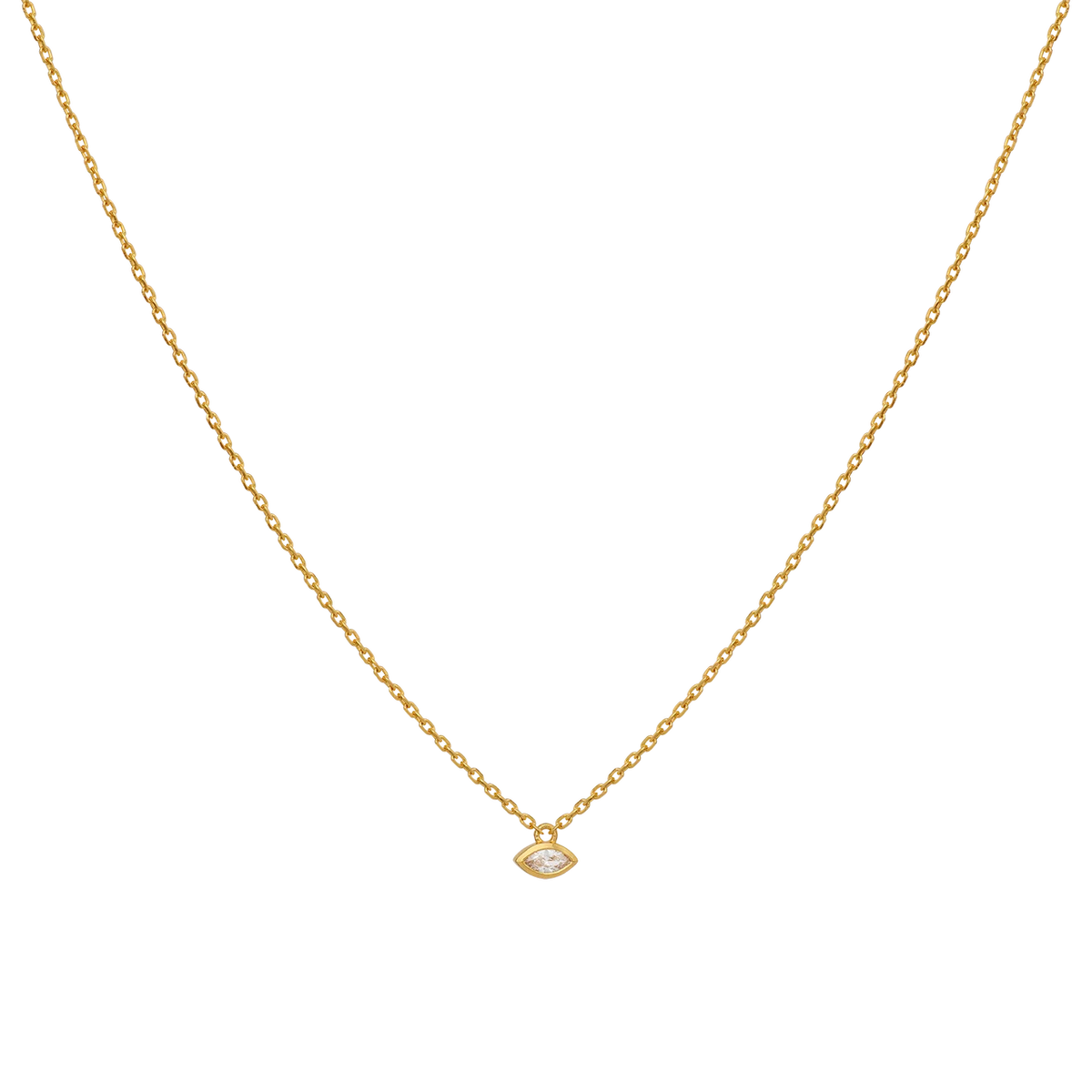 Maanesten Ellie Vergulde Ketting met Zirkonia 