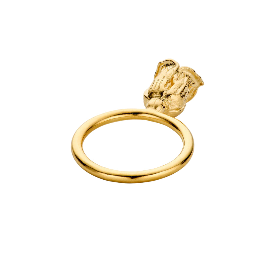 Flora Danica Rose Statement Ring Gold Plated