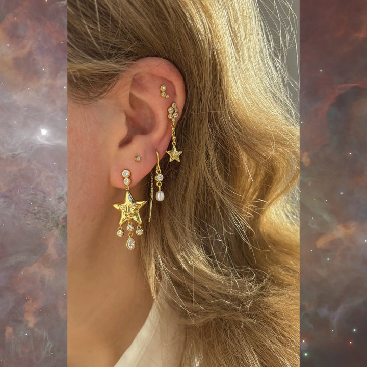 The Earring Shop Fallen Star Stud enkele Stud Oorbellen