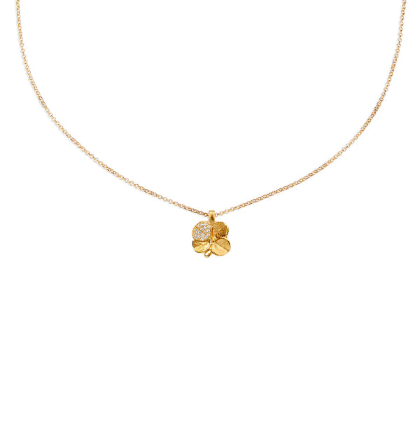 Flora Danica Four Leaf Clover Necklace Pope Gold Plated