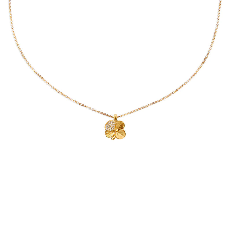 Flora Danica Four Leaf Clover Necklace Pope Gold Plated