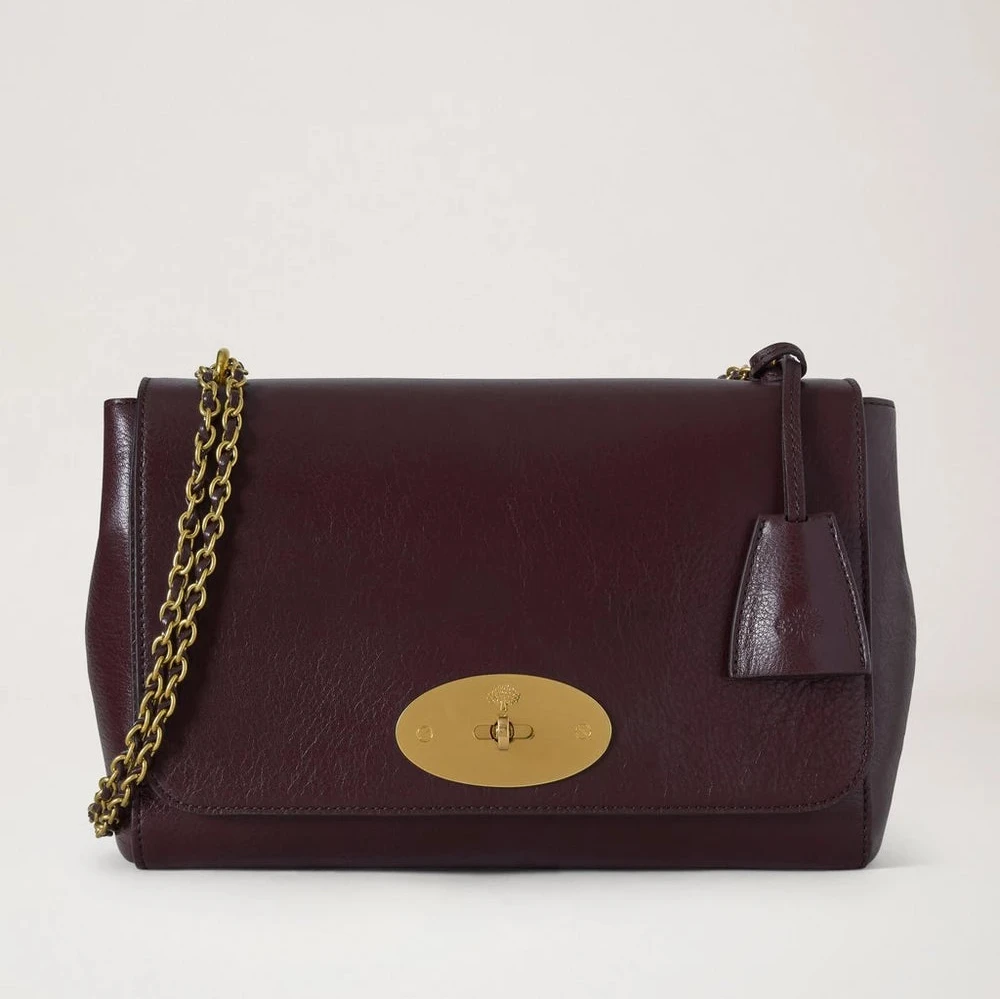 Mulberry Medium Lily Oxblood High Shine Leer 