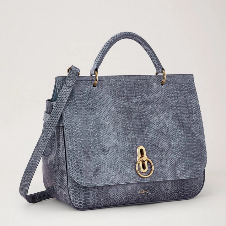 Mulberry Large Amberley Top Handle Foggy Grey Waxed Snake Print – productafbeelding 2