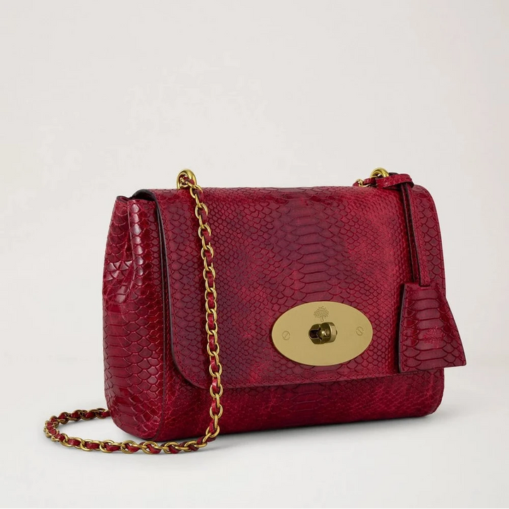 Mulberry Lily Apple Red Waxed Snake Print