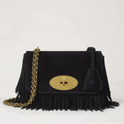 Mulberry Lily Black Suede Fringing