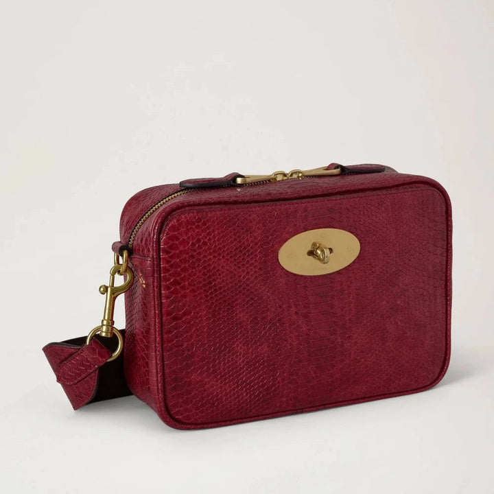 Mulberry Darley Camera Bag Waxed Snake Appelrood 