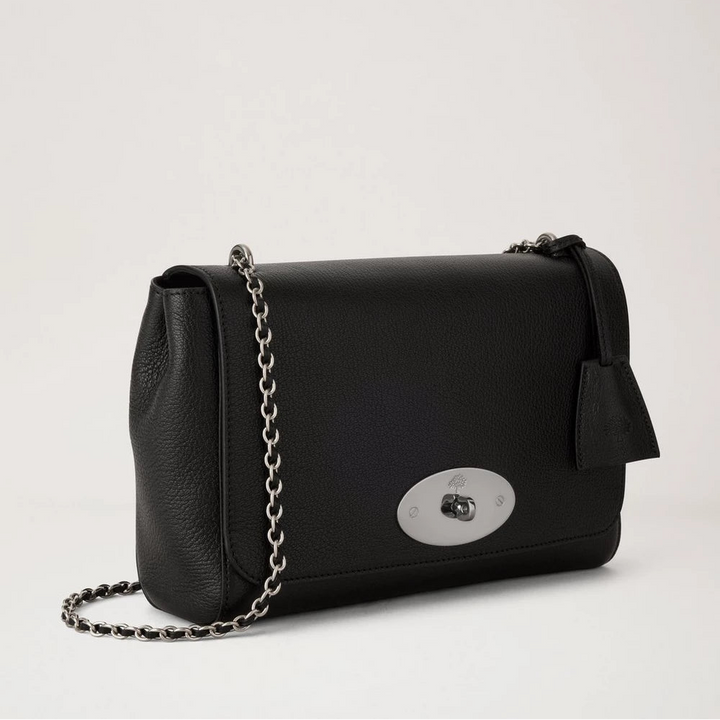 Mulberry Medium Lily Zwart & Zilver Glanzend Geitenleer – productafbeelding 2