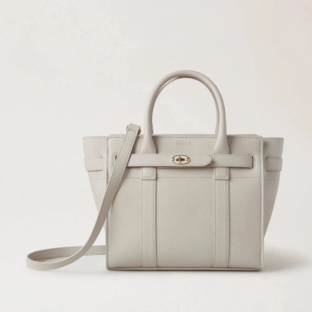 Mulberry Mini Zipped Bayswater Chalk Small Classic Grain