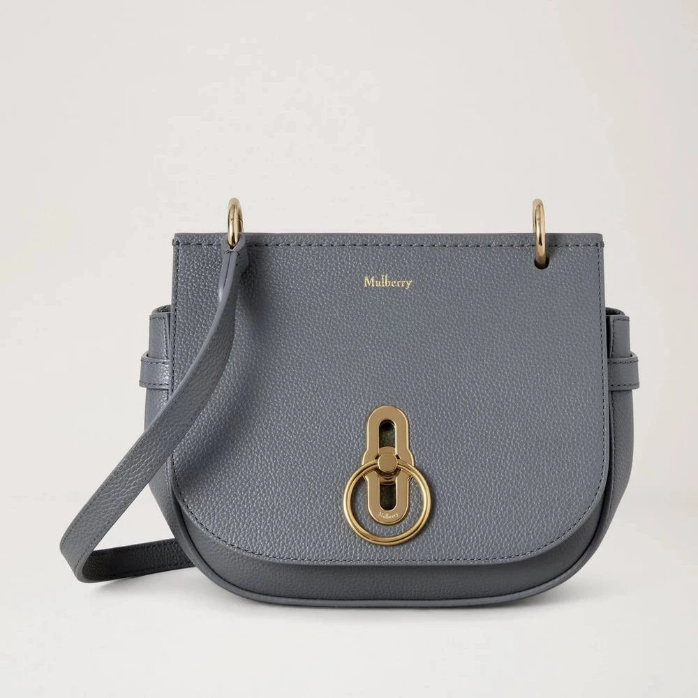 Mulberry Small Amberley Satchel Kleine Classic Grain Foggy Grey 