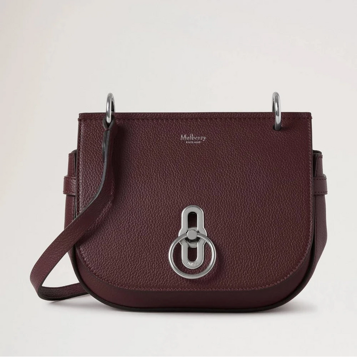 Mulberry Small Amberley Satchel Zwart Kers Small Classic Grain 