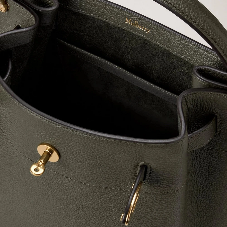 Mulberry Islington Bucket Juniper Green Small Classic Grain