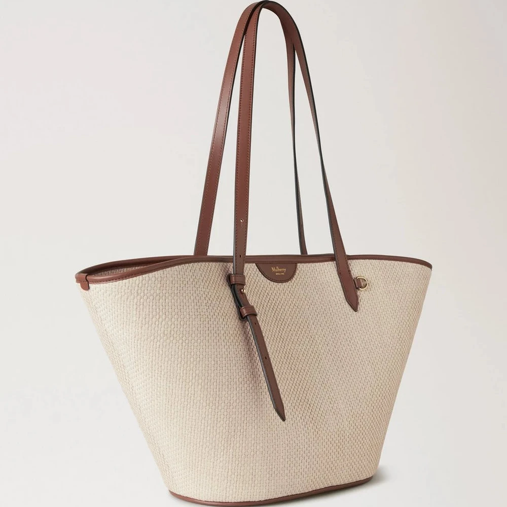 Mulberry Basket Tote Palm Leaf Oak