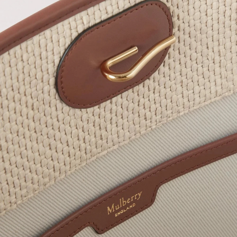 Mulberry Basket Tote Palm Leaf Oak