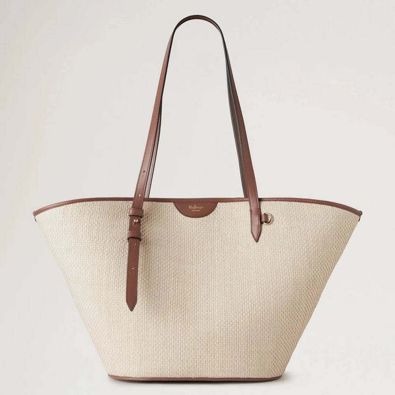 Mulberry Basket Tote Palm Leaf Oak