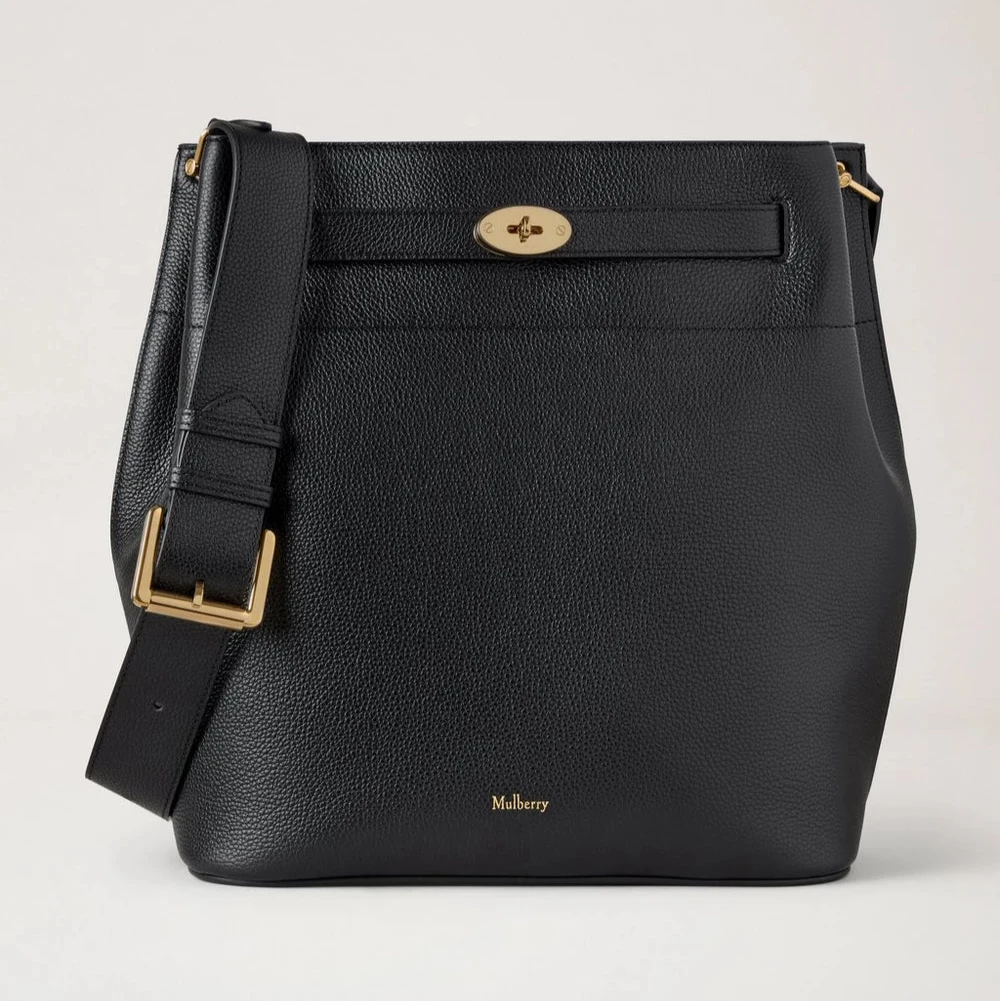Mulberry Large Islington Bucket Small Classic Grain Black