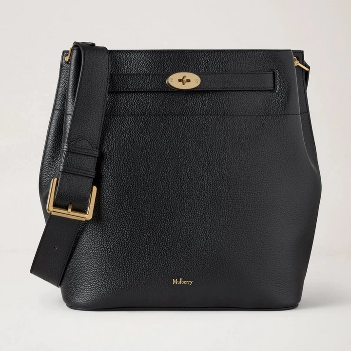 Mulberry Large Islington Bucket Small Classic Grain Black
