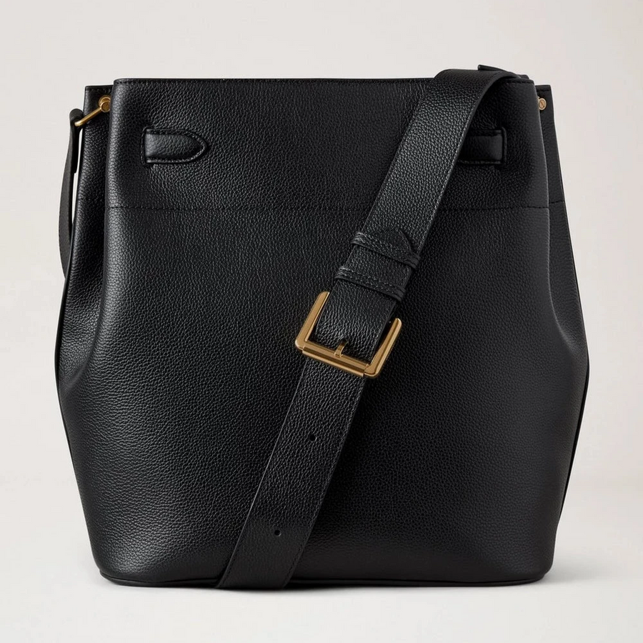 Mulberry Large Islington Bucket Small Classic Grain Black