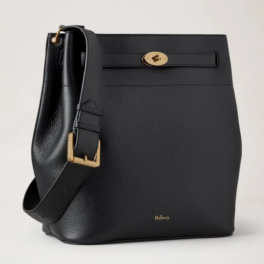 Mulberry Large Islington Bucket Small Classic Grain Black