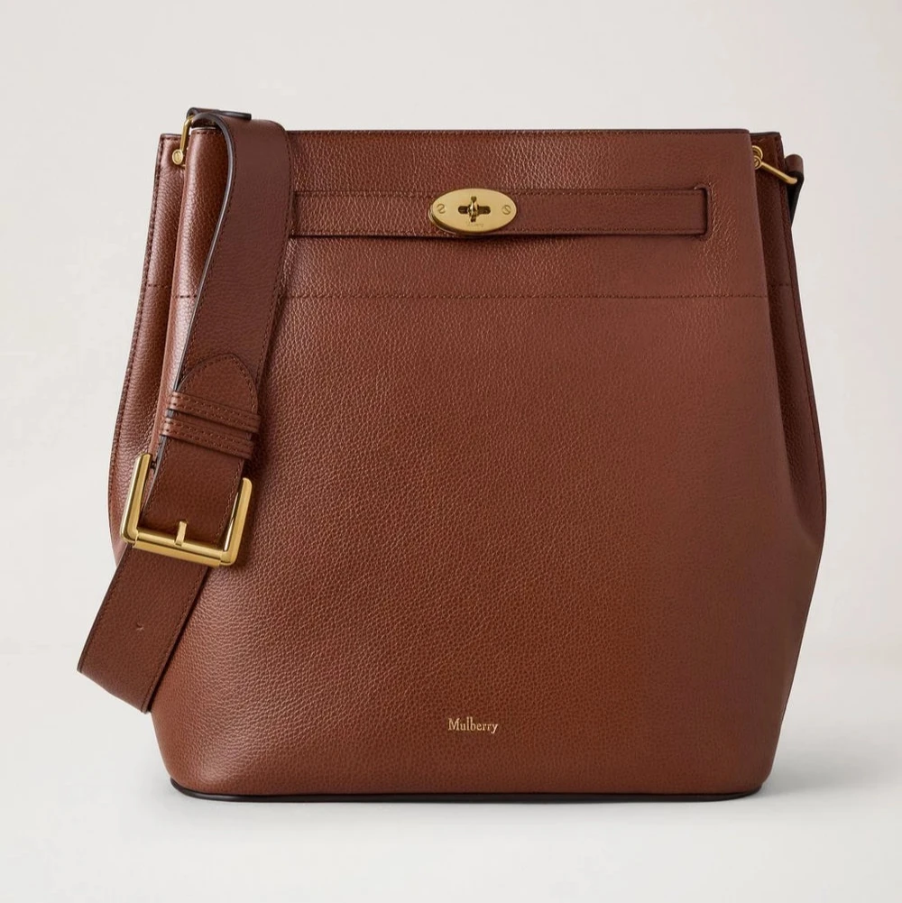 Mulberry Large Islington Bucket Small Classic Grain Two Tone Oak