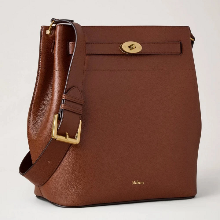 Mulberry Large Islington Bucket Small Classic Grain Two Tone Oak