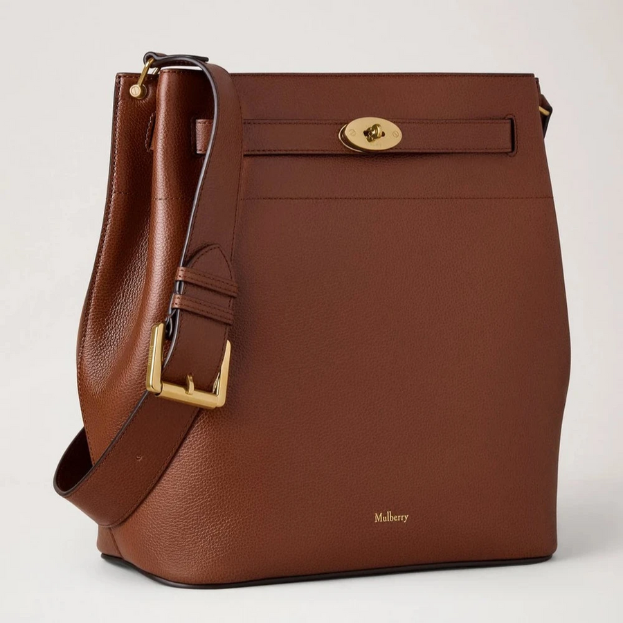 Mulberry Large Islington Bucket Small Classic Grain Two Tone Oak