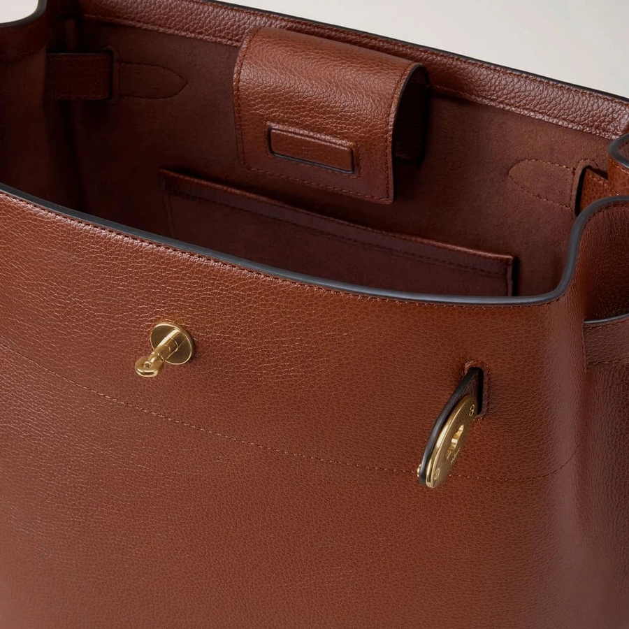 Mulberry Large Islington Bucket Small Classic Grain Two Tone Oak