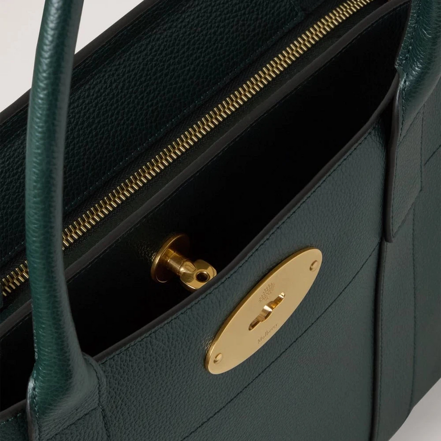 Mulberry Bayswater 9 To 5 Small Classic Grain Mulberry Green
