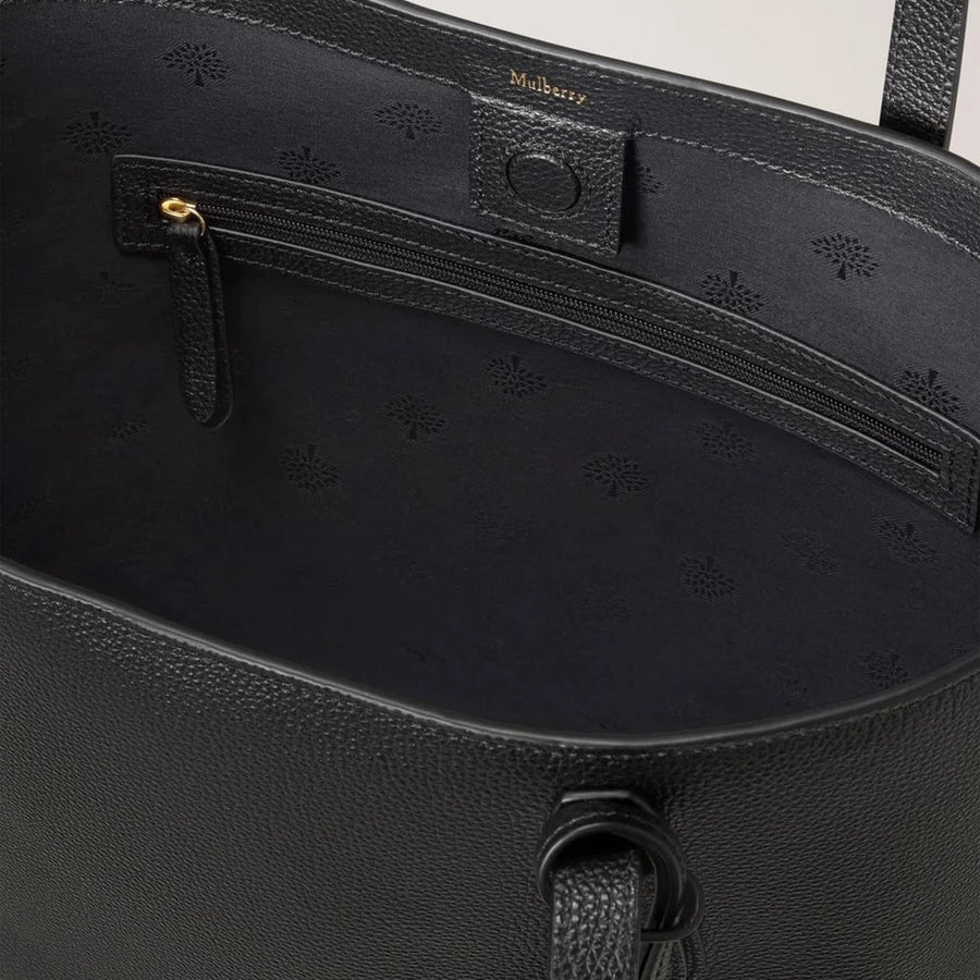 Mulberry A4 North South Shopper Small Classic Grain Black