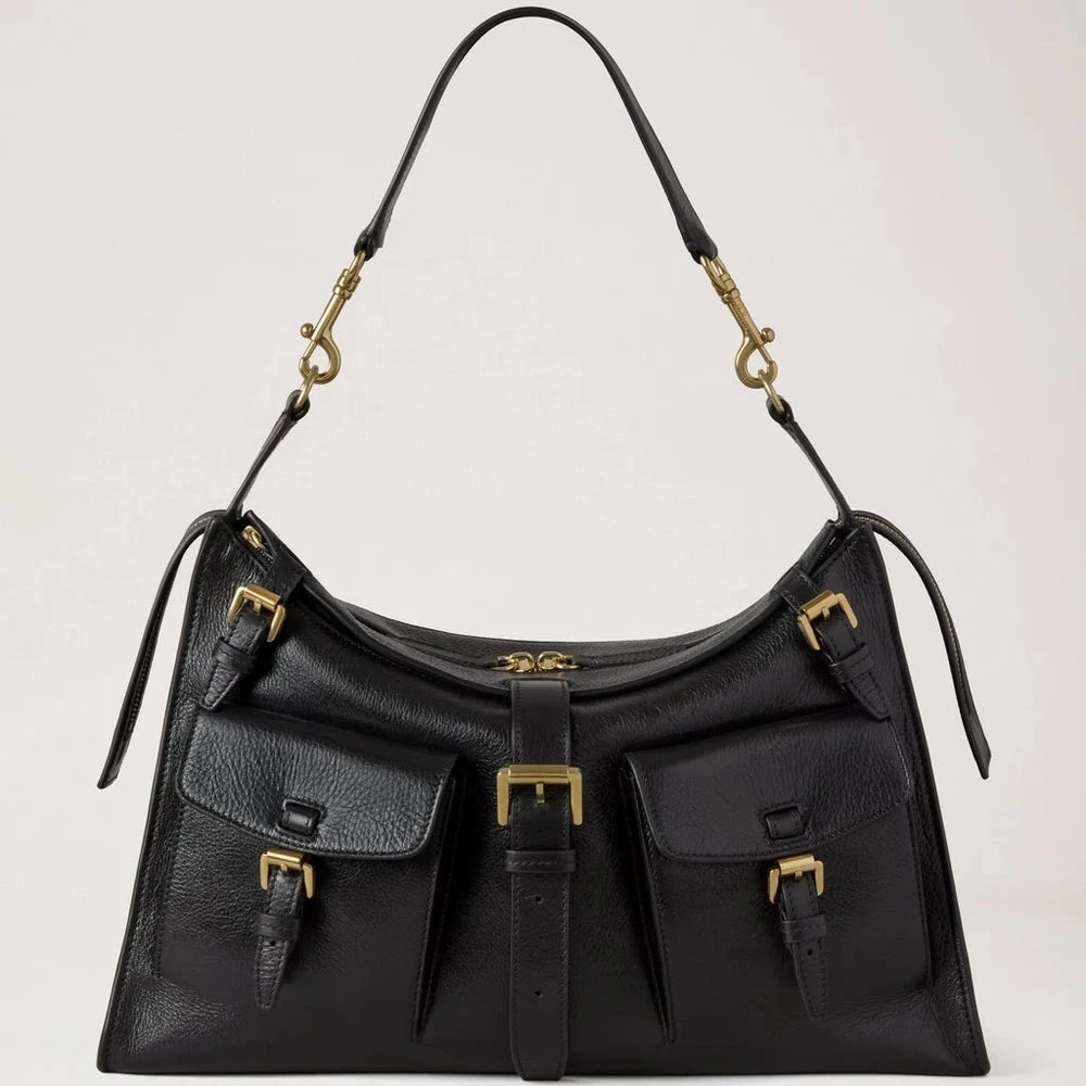 Mulberry Roxanne Shoulder Bag High Shine Leather Black