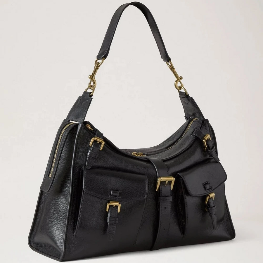 Mulberry Roxanne Shoulder Bag High Shine Leather Black