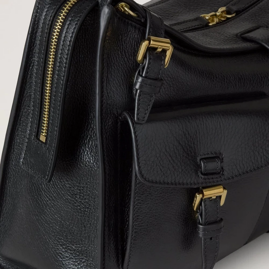 Mulberry Roxanne Shoulder Bag High Shine Leather Black