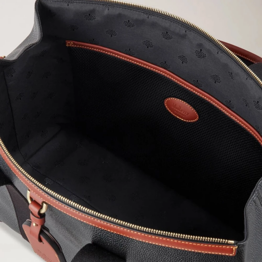 Mulberry Heritage Day Clipper Black &amp; Cognac Printed BioVeg Scotchgrain