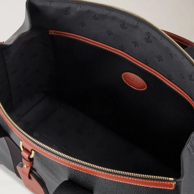 Mulberry Heritage Day Clipper Black &amp; Cognac Printed BioVeg Scotchgrain