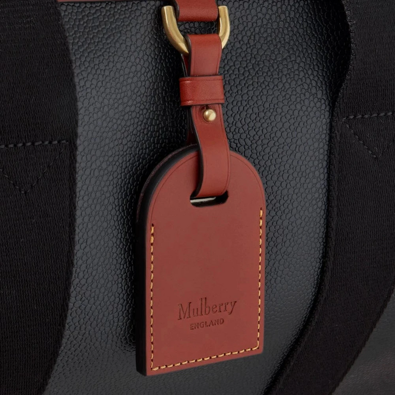Mulberry Heritage Day Clipper Black &amp; Cognac Printed BioVeg Scotchgrain