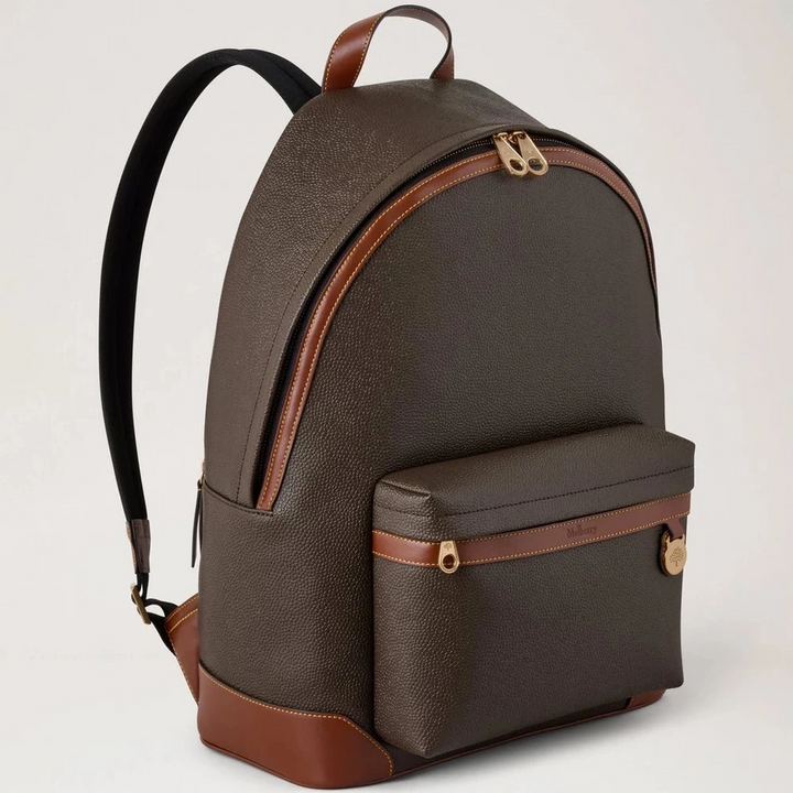 Mulberry Heritage Zipped Backpack Mole & Cognac Bio-Based Scotchgrain - Taske - HS5215/127Q330