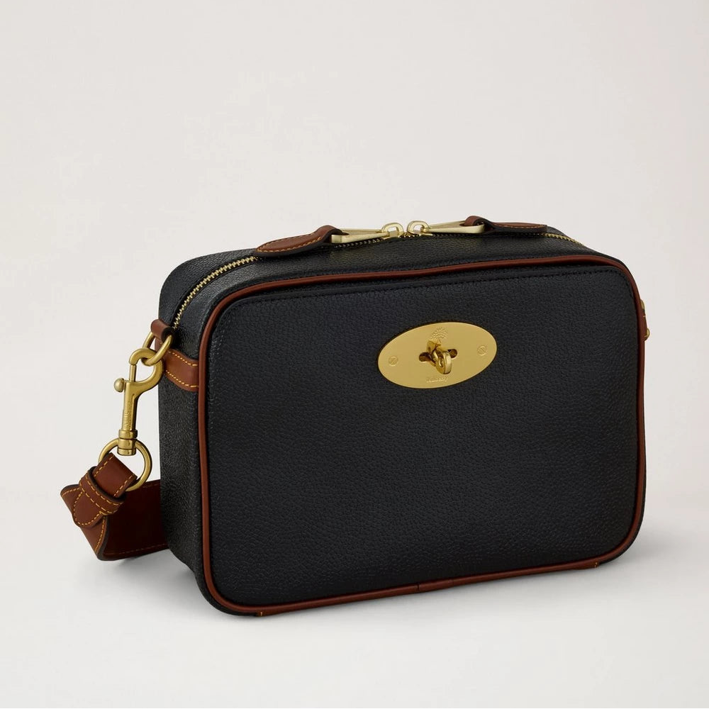 Mulberry Darley Camera Bag - Scotchgrain Black & Cognac Bio Based Scotchgrain – HS5219/127A340