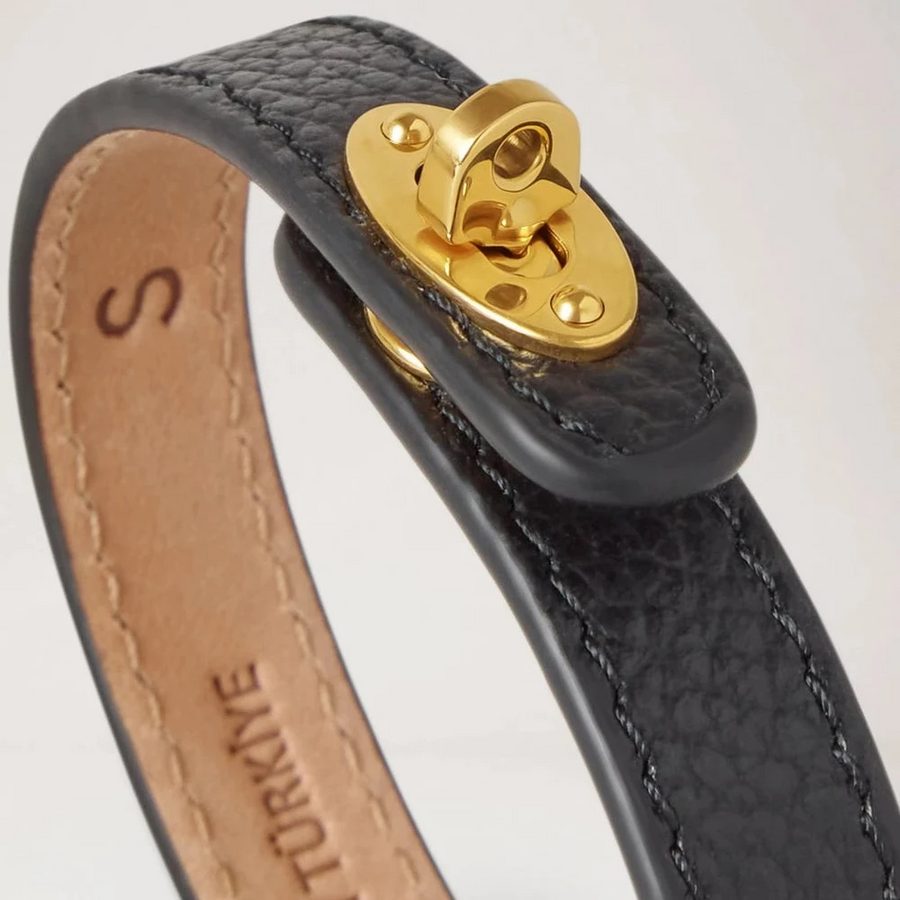 Mulberry Bayswater Thin Leather Bracelet Black