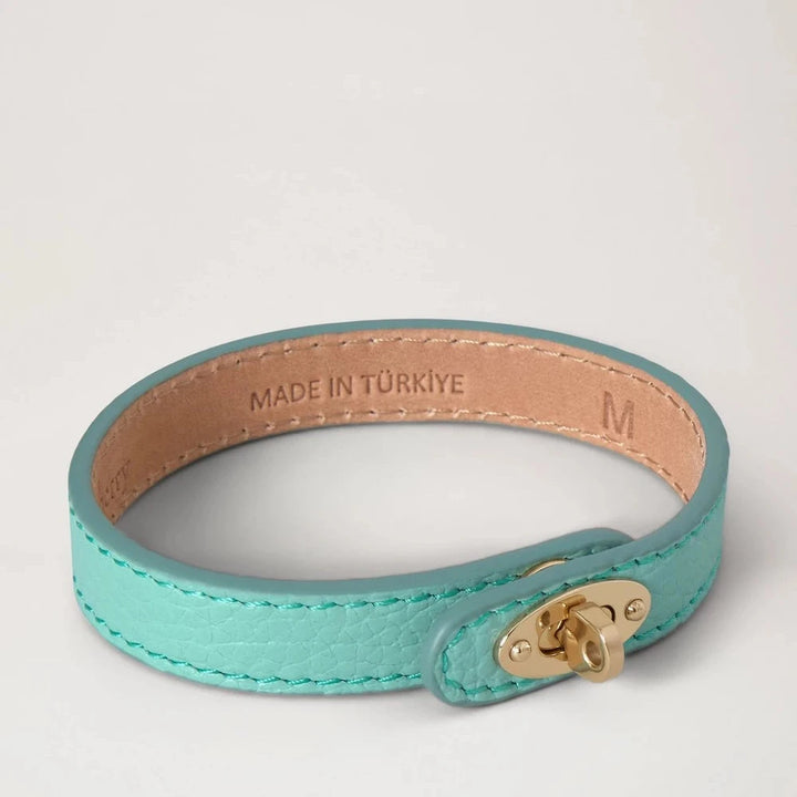Mulberry Bayswater Thin Bracelet Marina Blue Small Classic Grain & Brass