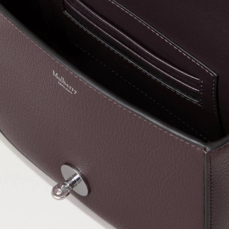 Mulberry Small Darley Satchel Small Classic Grain Black Cherry