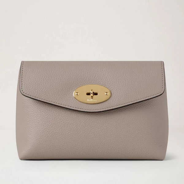 Mulberry Darley Cosmetic Pouch Cashmere Taupe Small Classic Grain