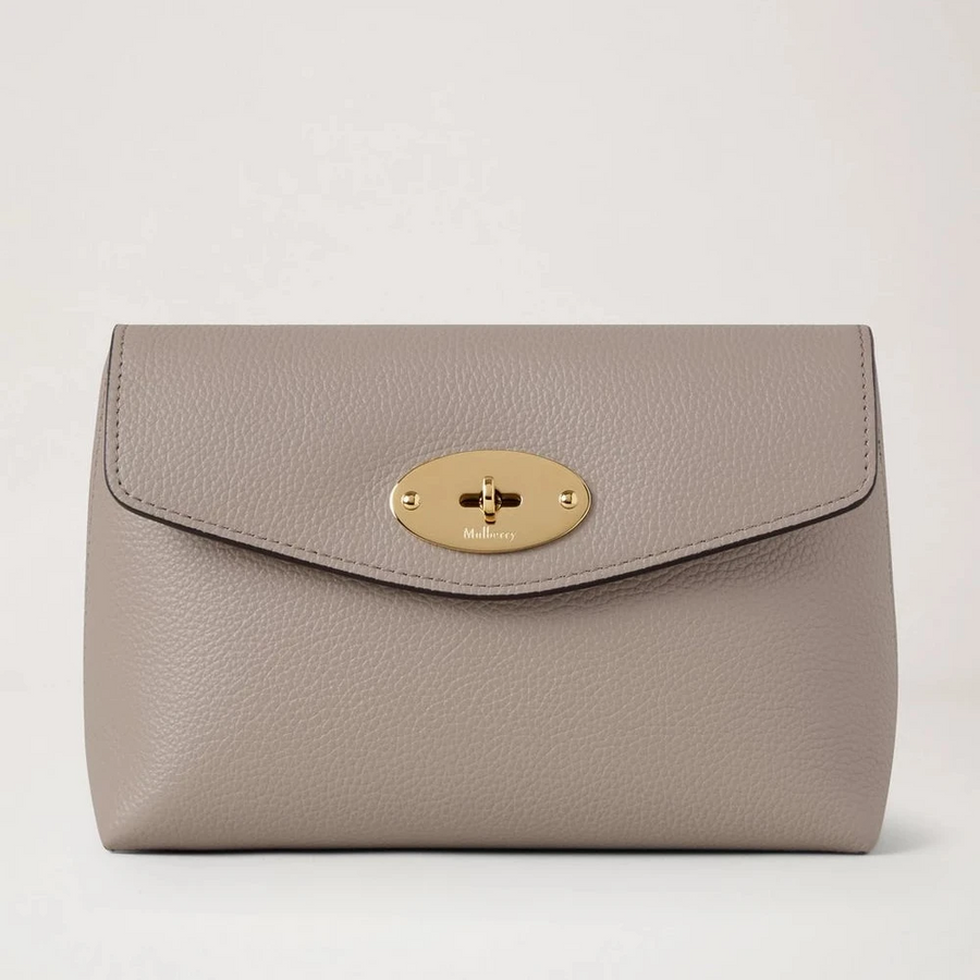 Mulberry Darley Cosmetic Pouch Cashmere Taupe Small Classic Grain