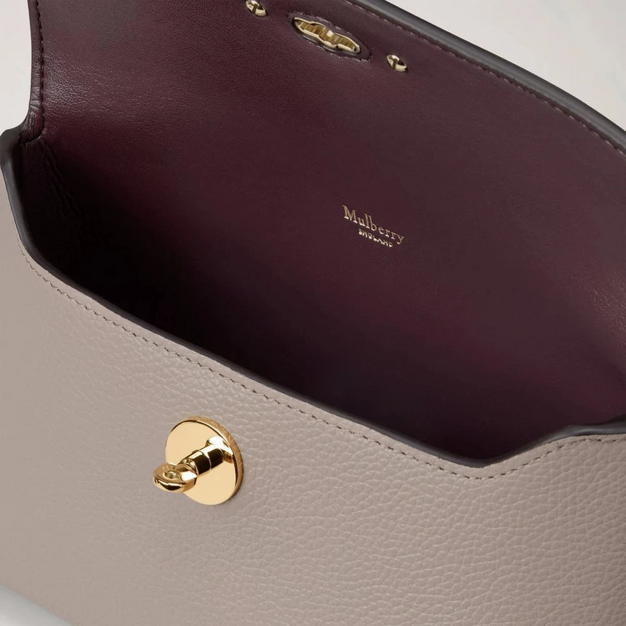 Mulberry Darley Cosmetic Pouch Cashmere Taupe Small Classic Grain